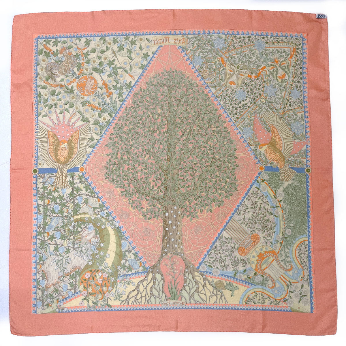 Hermes Silk Scarf Axis Mundi Pink