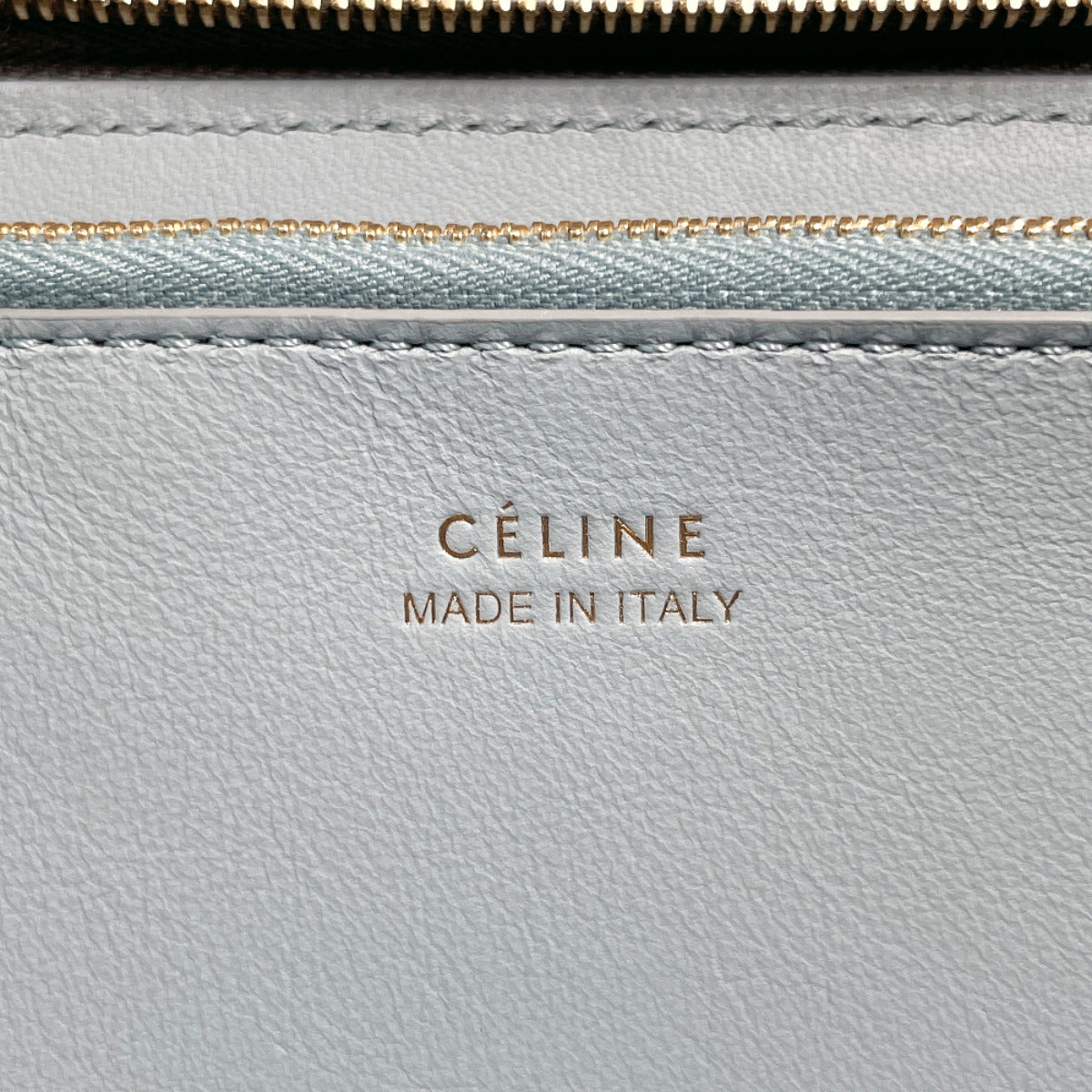 Celine Large Zip Leather Wallet Grey