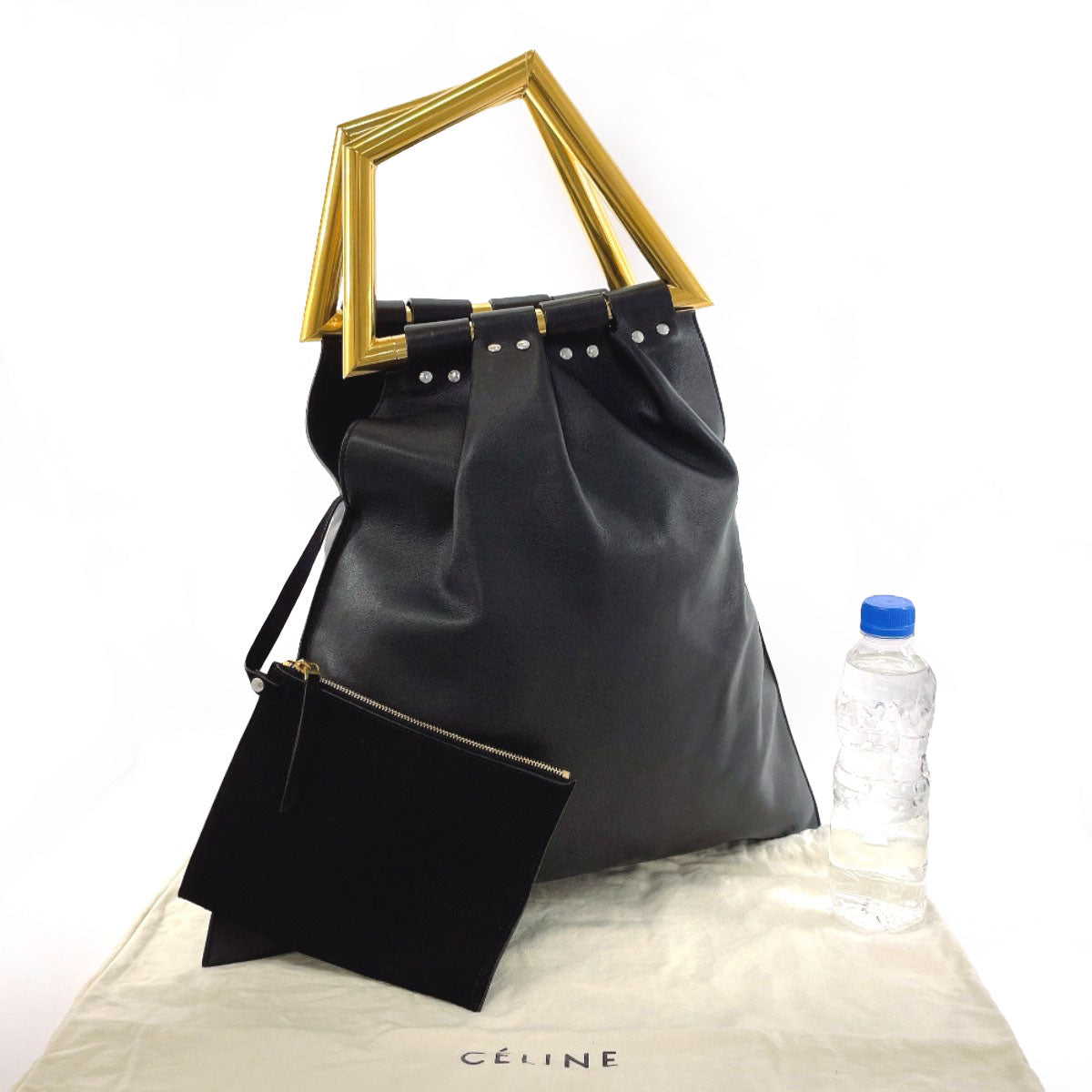 Celine Leather Handbag Black