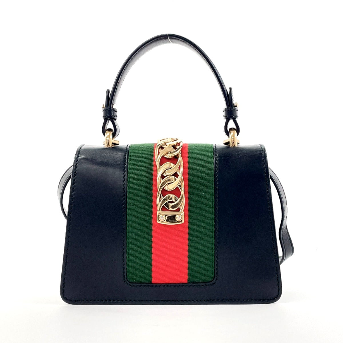 Gucci Sylvie Leather 2WAY Handbag Black