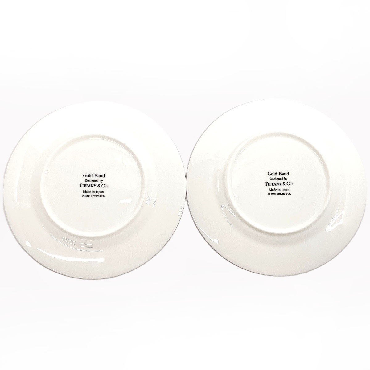 Tiffany & Co Gold Band Ceramic Pair Plates