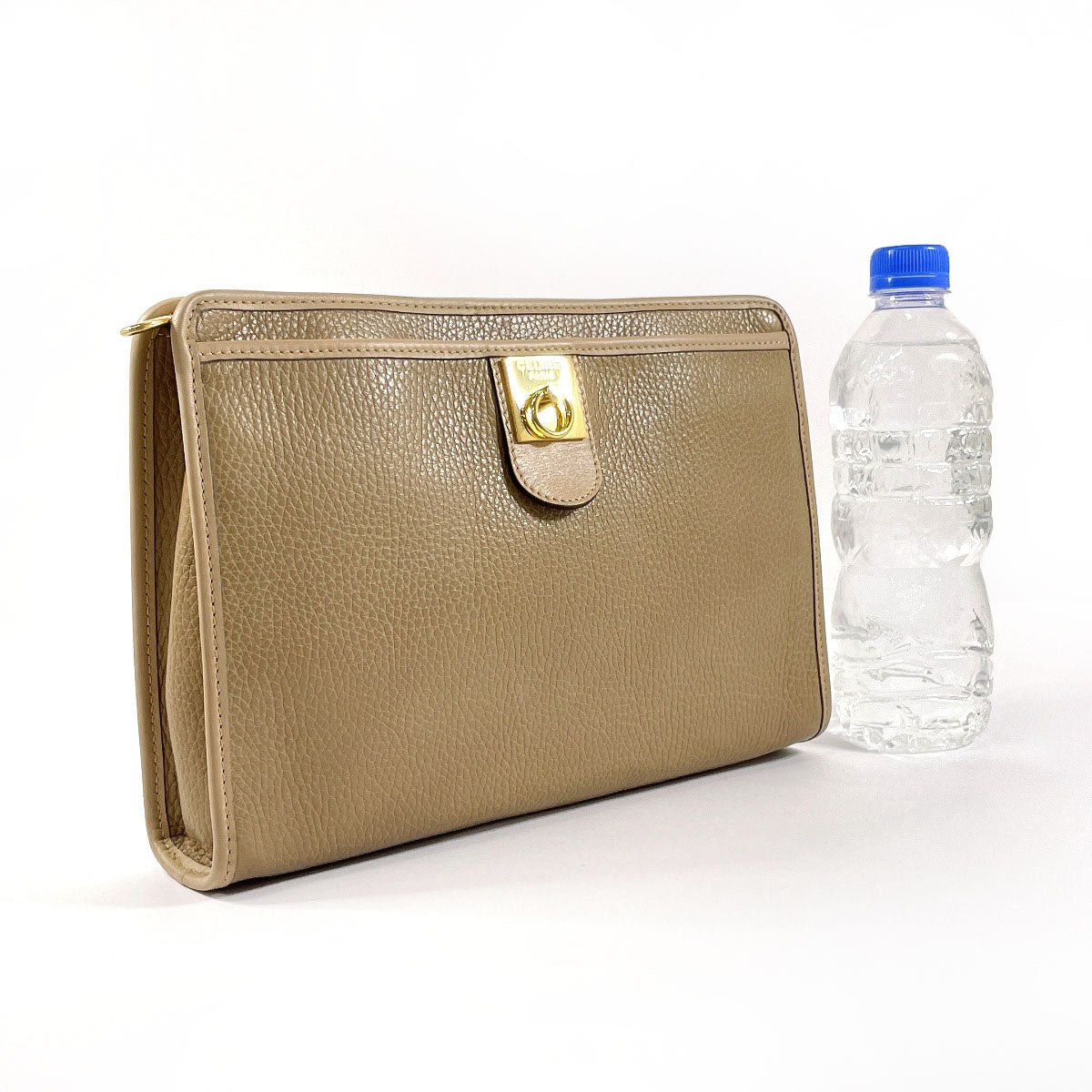 Celine Vintage Leather Clutch Beige