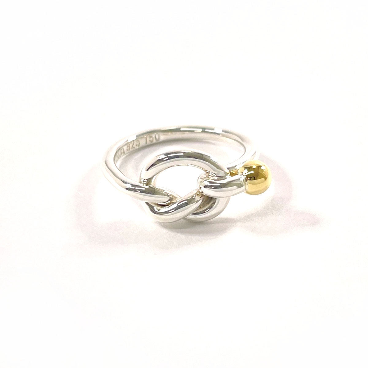 Tiffany & Co Silver 925/K18 Gold Love Knot Ring