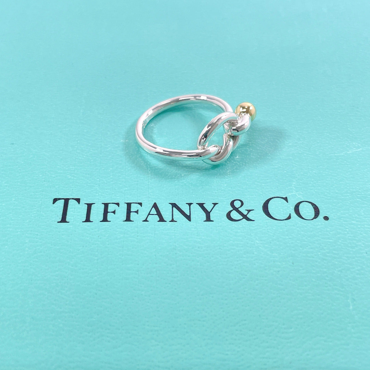 Tiffany & Co Silver 925/K18 Gold Love Knot Ring