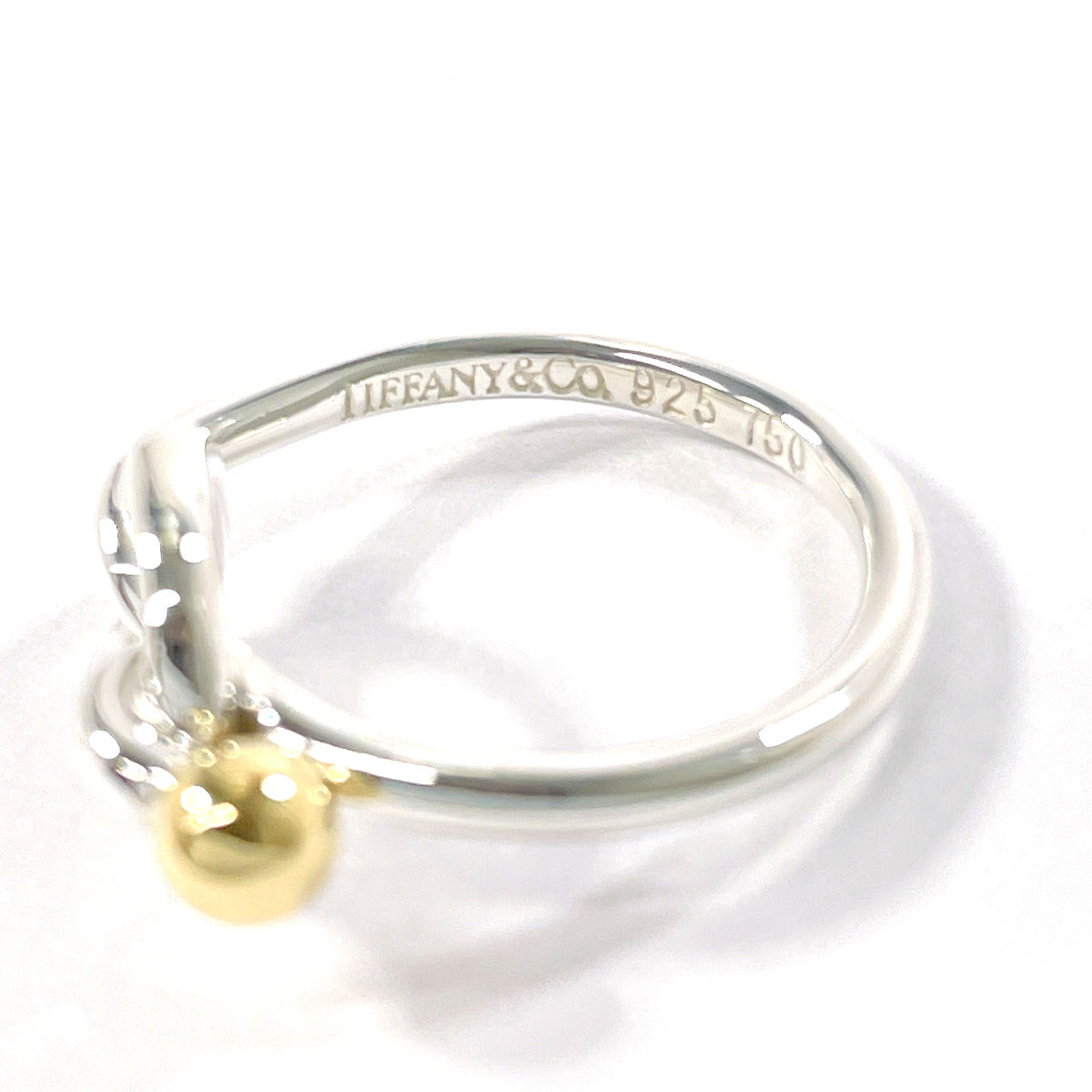 Tiffany & Co Silver 925/K18 Gold Love Knot Ring