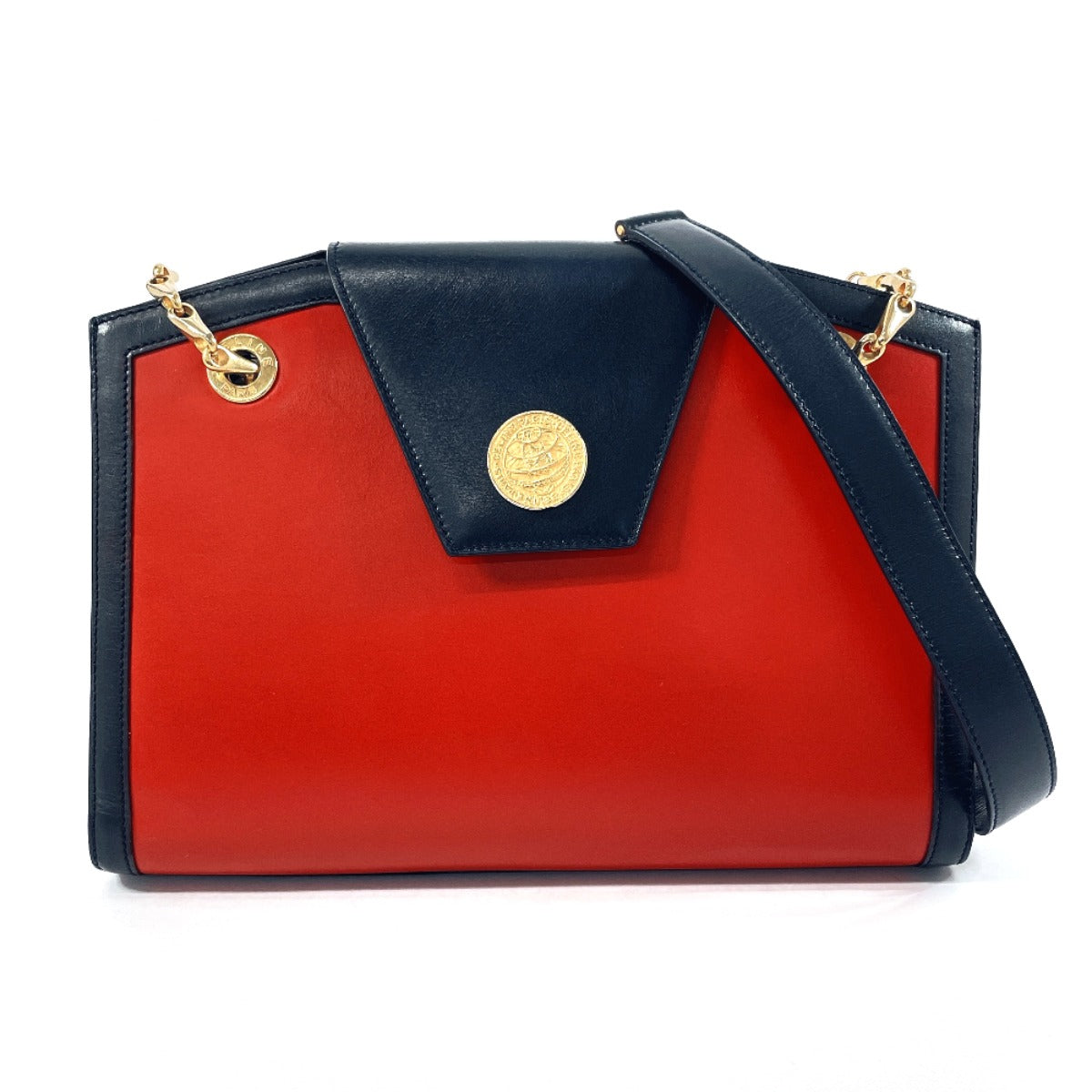 Celine Leather Chain Shoulder Bag Red