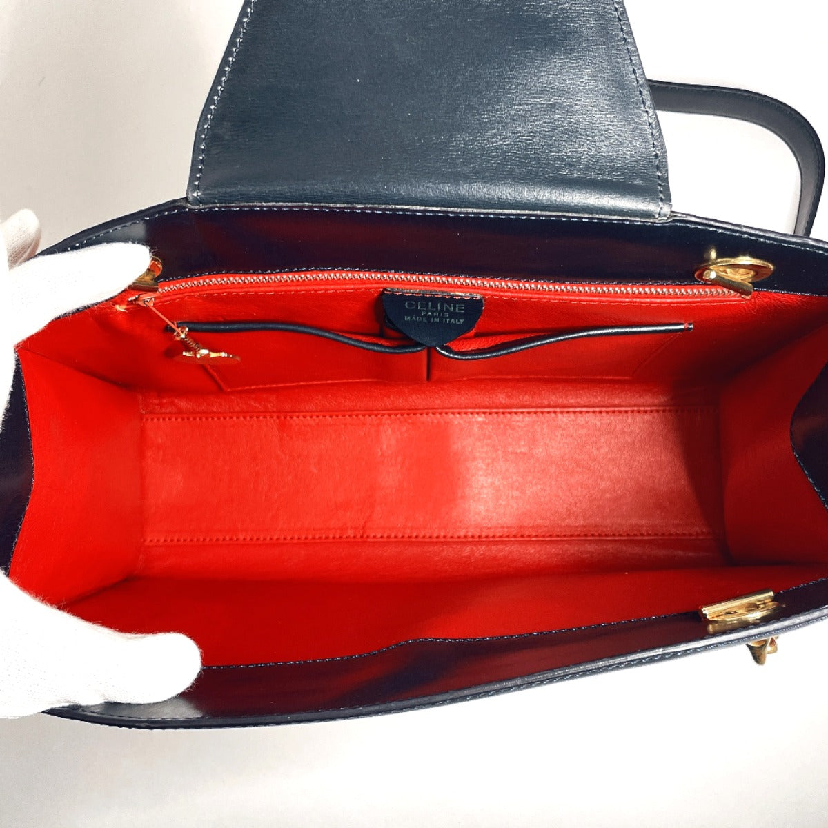 Celine Leather Chain Shoulder Bag Red