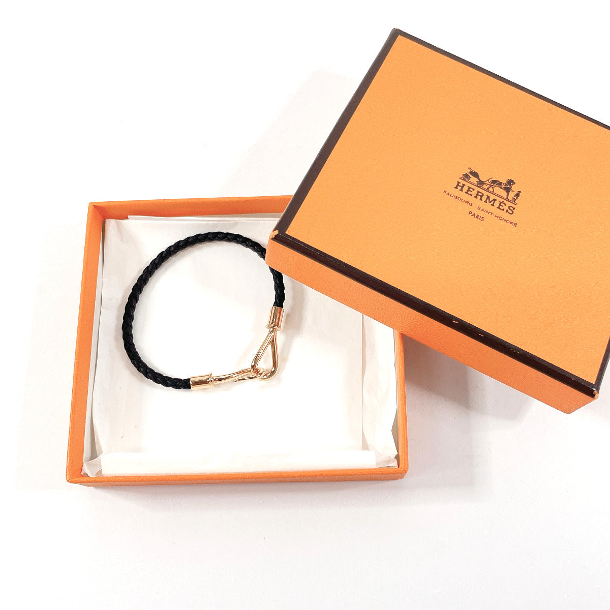 Hermes Jumbo H Bracelet Vaux Swift/GP Black