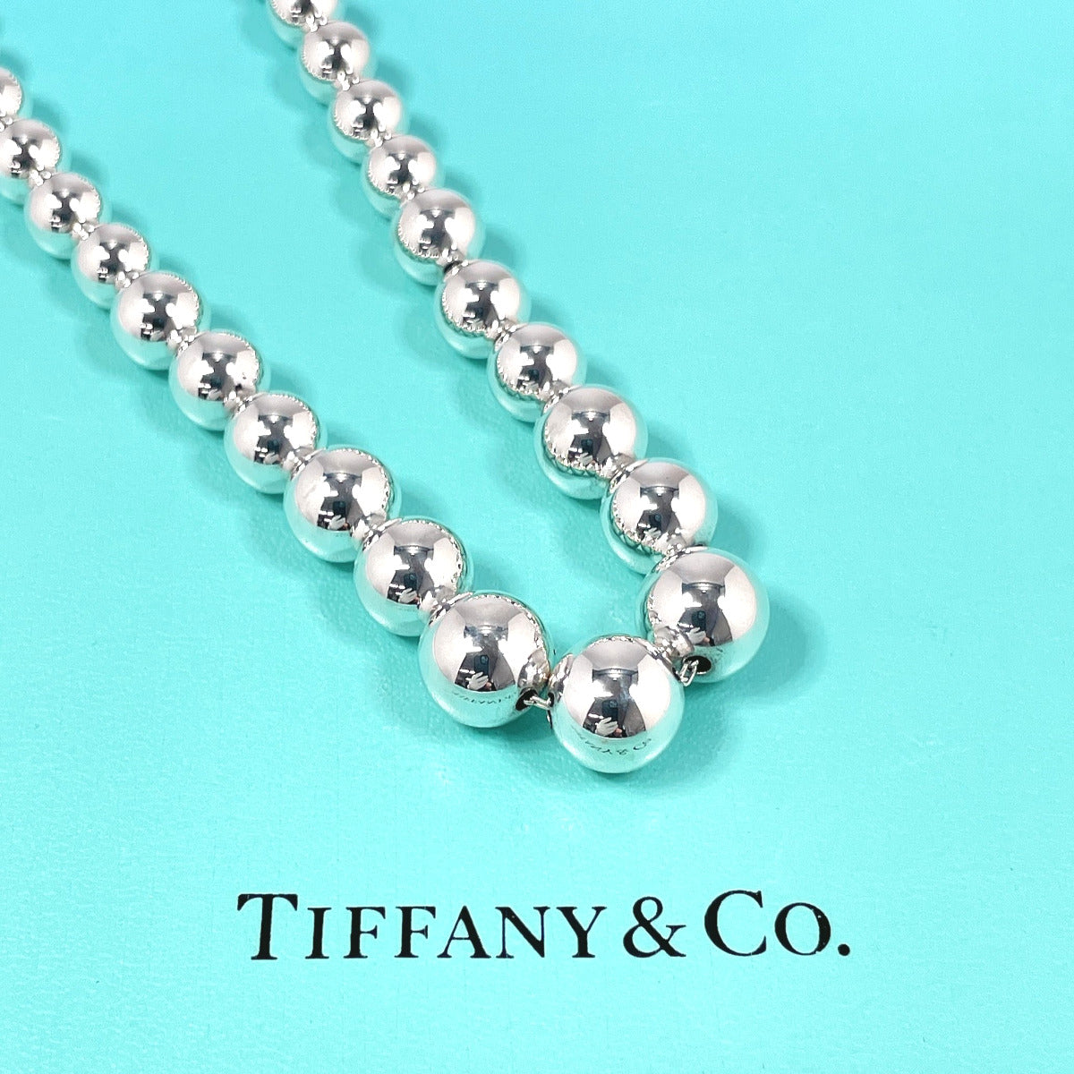 Tiffany & Co Silver Graduated Ball Necklace