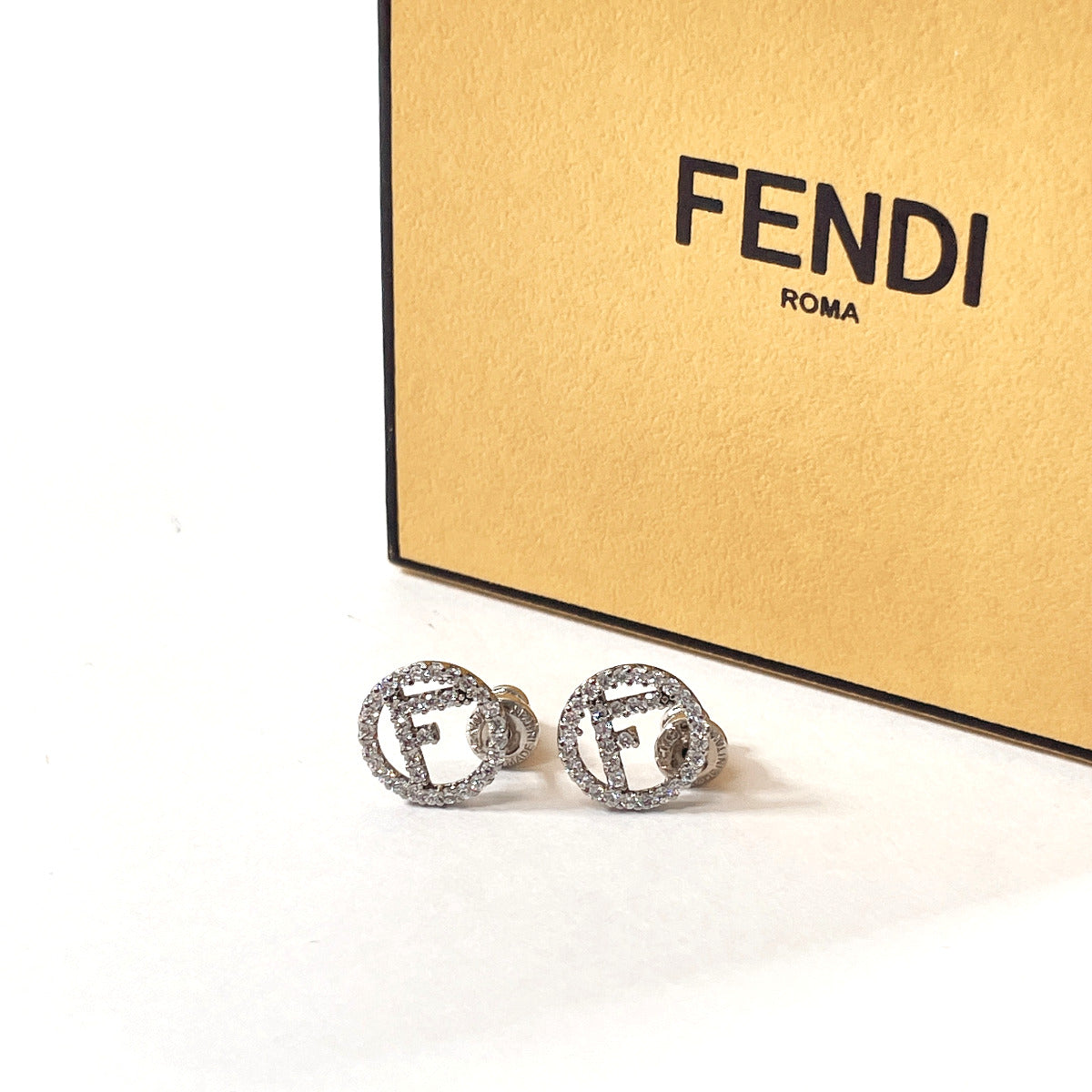 Fendi Metal Rhinestone Earrings 8AG738