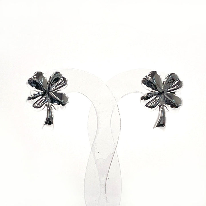 Chanel Clover Earrings Silver 925