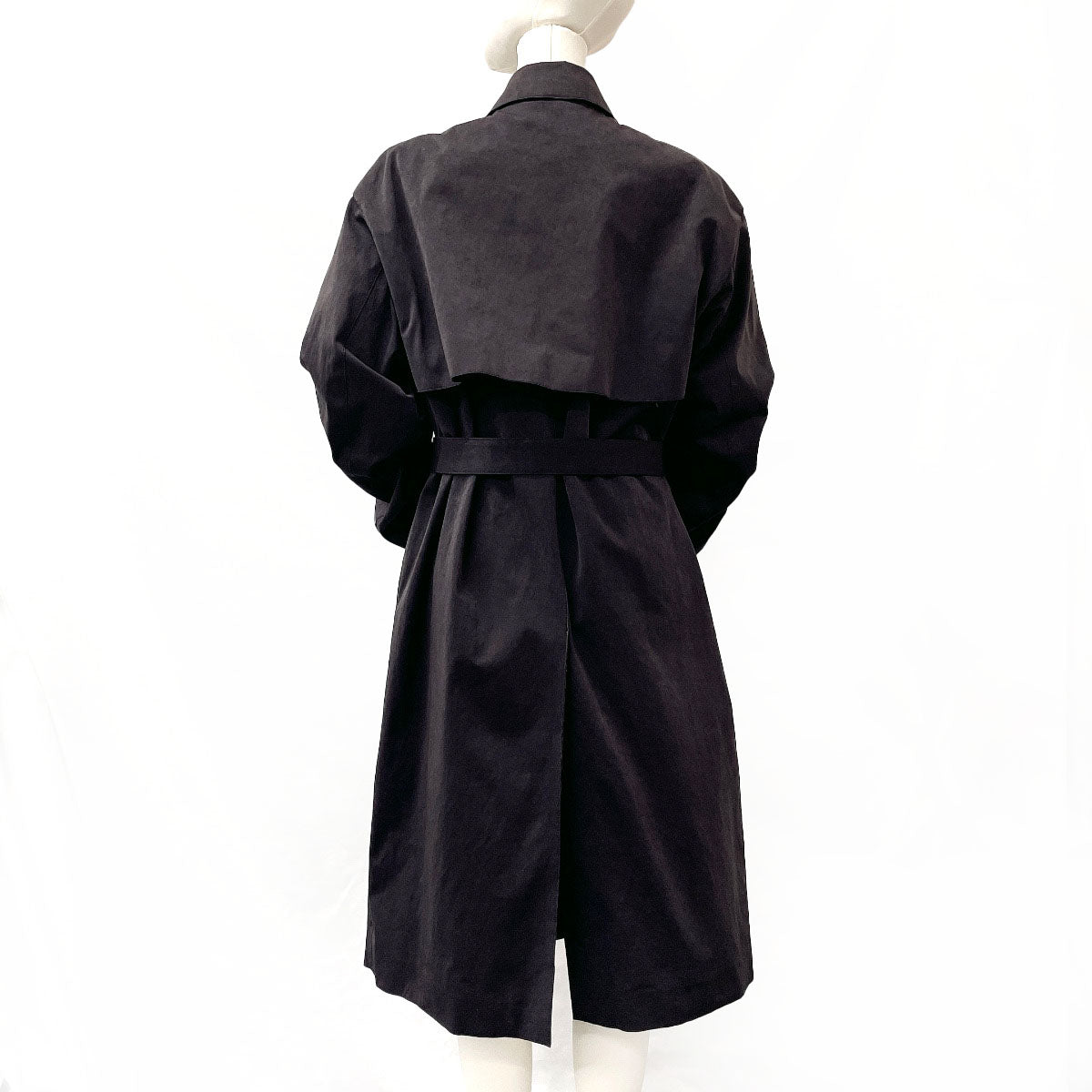 Prada Double-Breasted Trench Coat Black