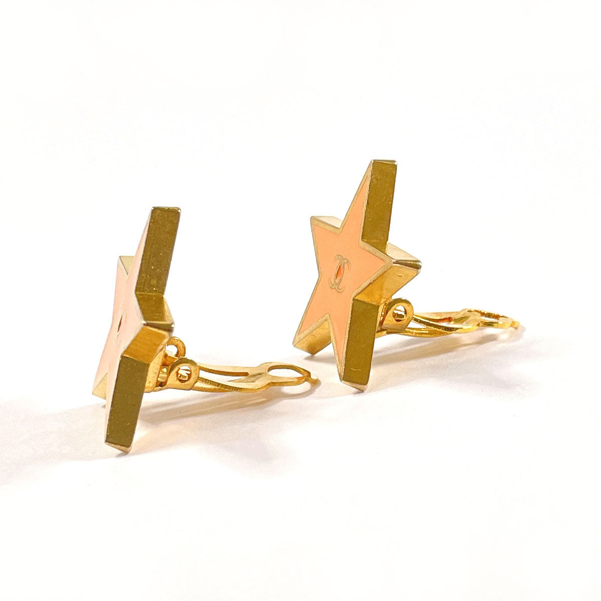 Chanel Coco Mark Star Earrings Gold