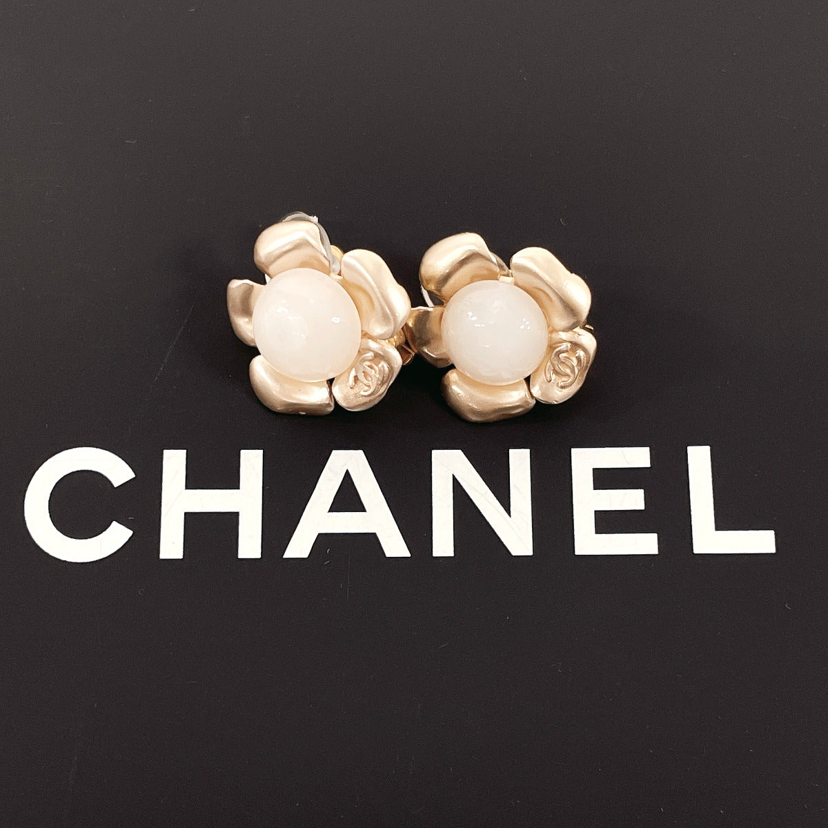 Chanel Metal Flower Clip Earrings