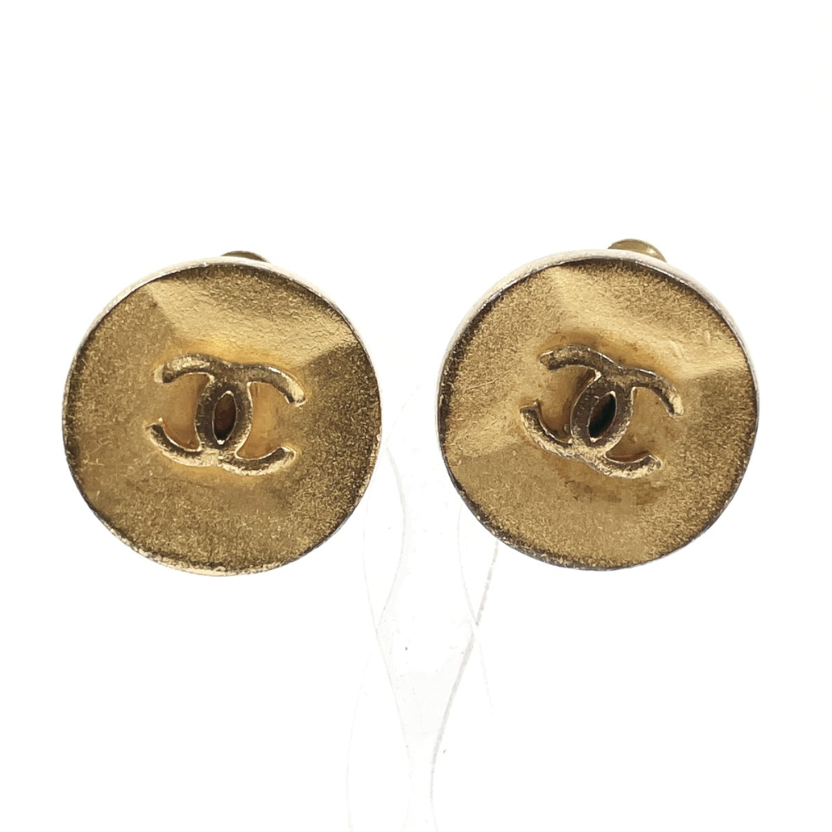 Chanel Vintage Metal Coco Mark Earrings