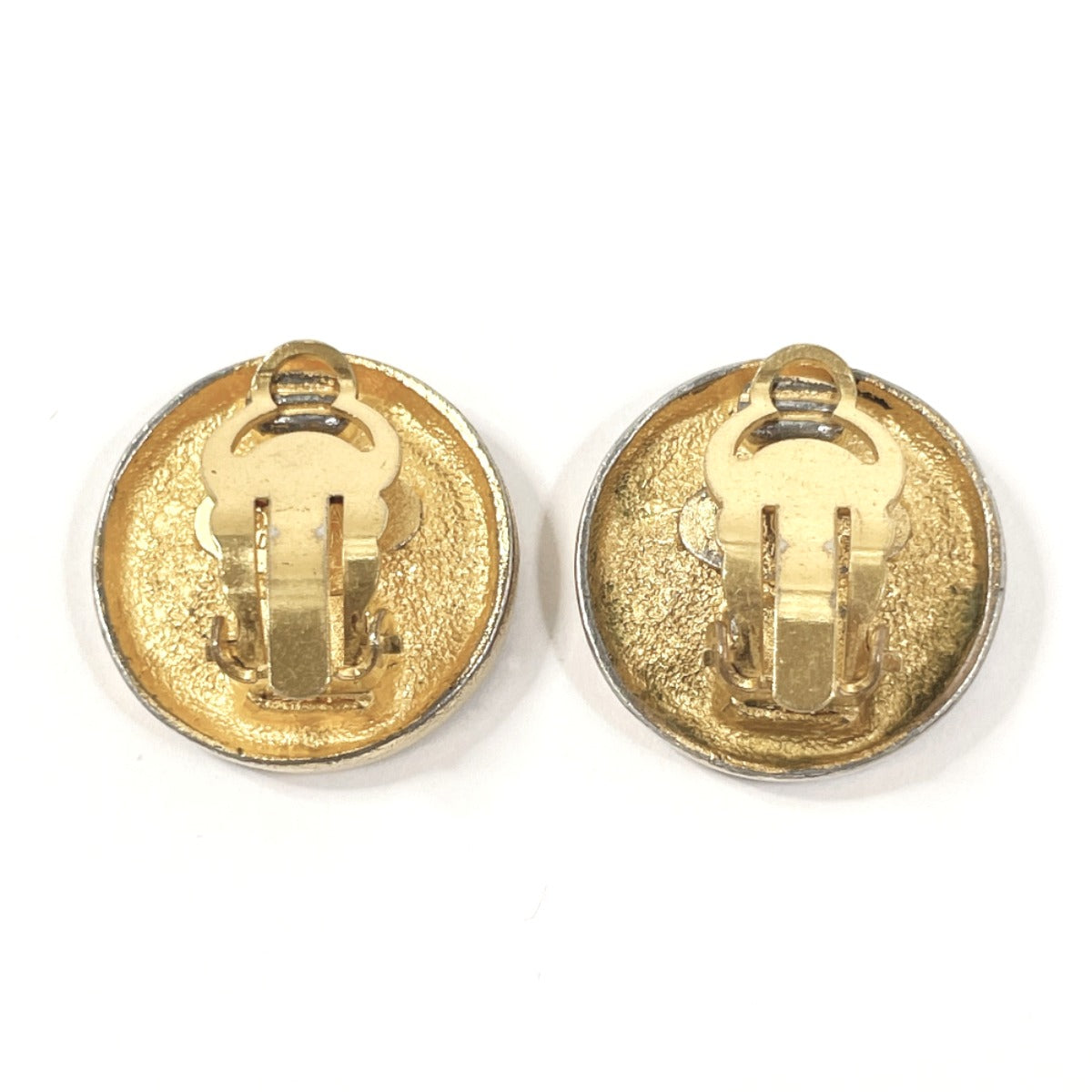 Chanel Vintage Metal Coco Mark Earrings