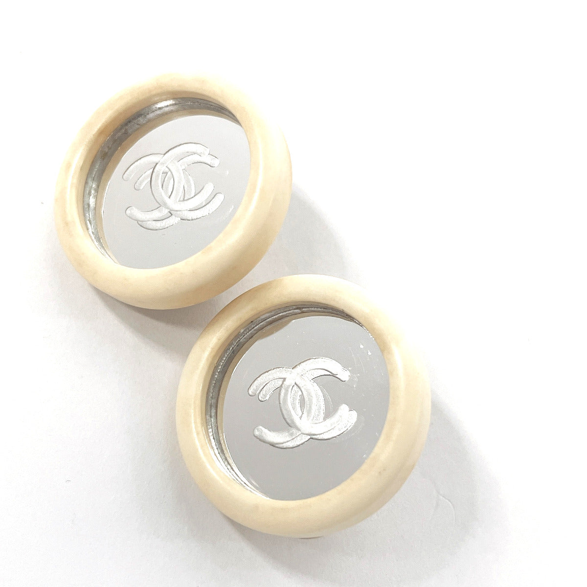 Chanel Vintage Coco Mark Earrings Plastic/Metal