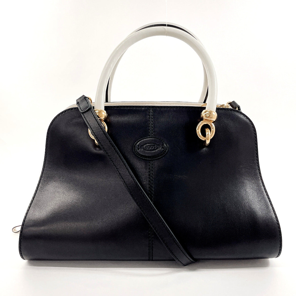 Tod's Sella 2WAY Leather Handbag Black