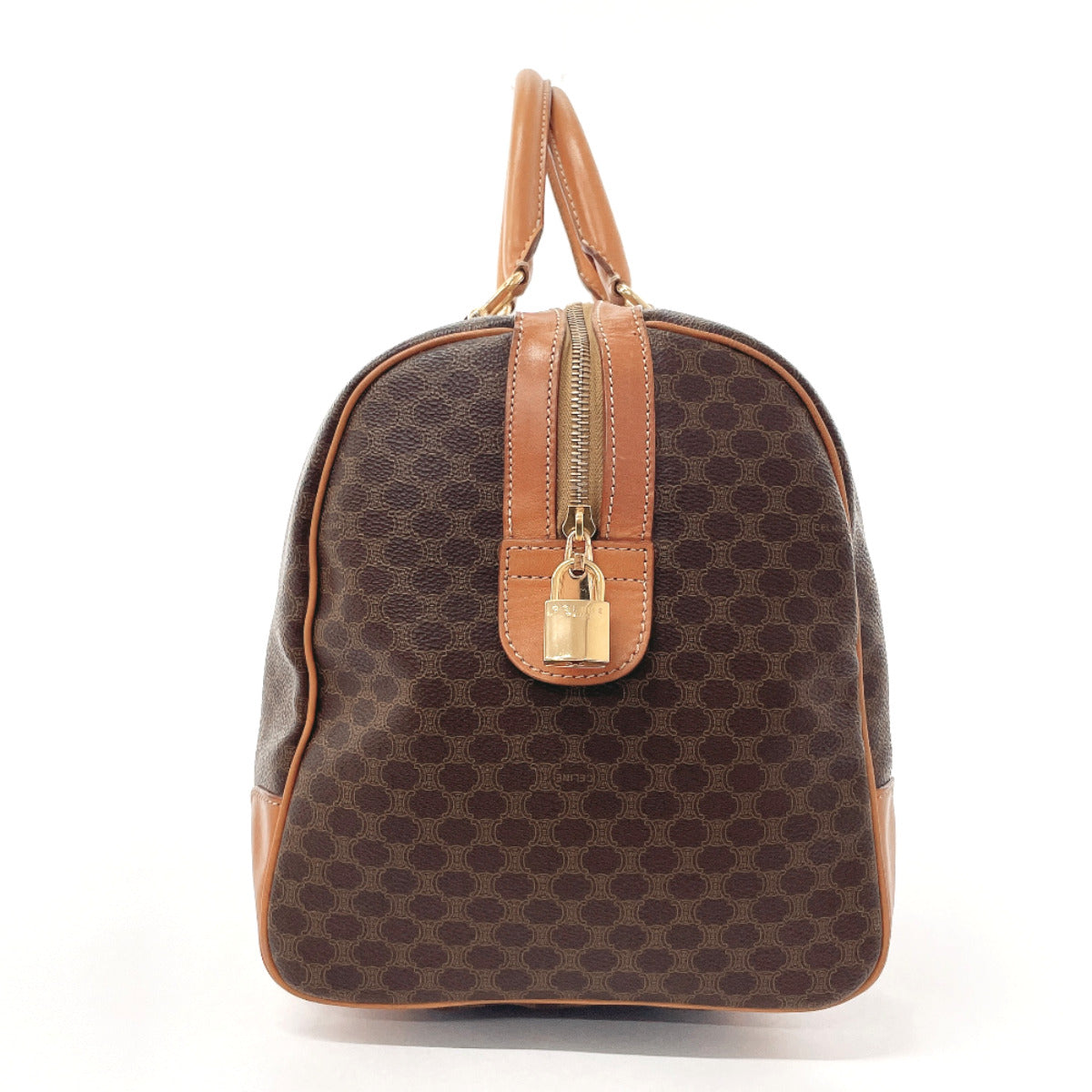 Celine Macadam Boston Bag PVC/Leather Brown