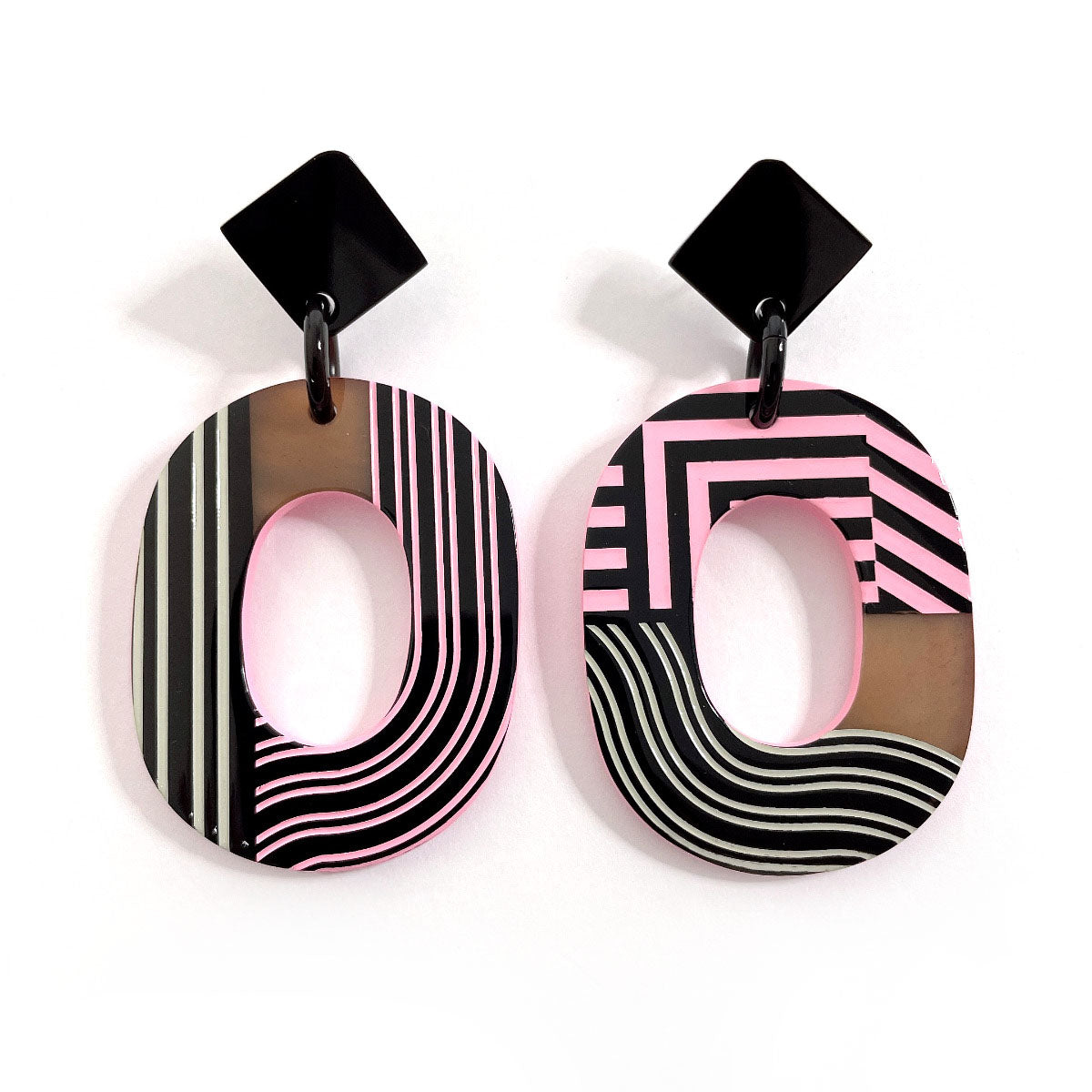 Hermes Buffalo Horn Lacquer Earrings