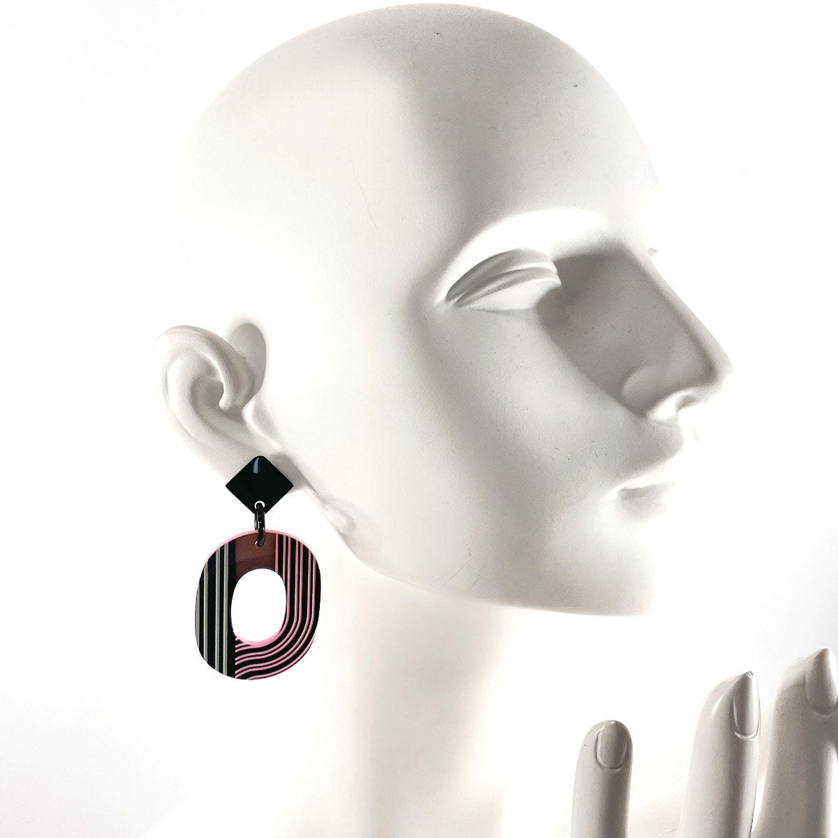 Hermes Buffalo Horn Lacquer Earrings