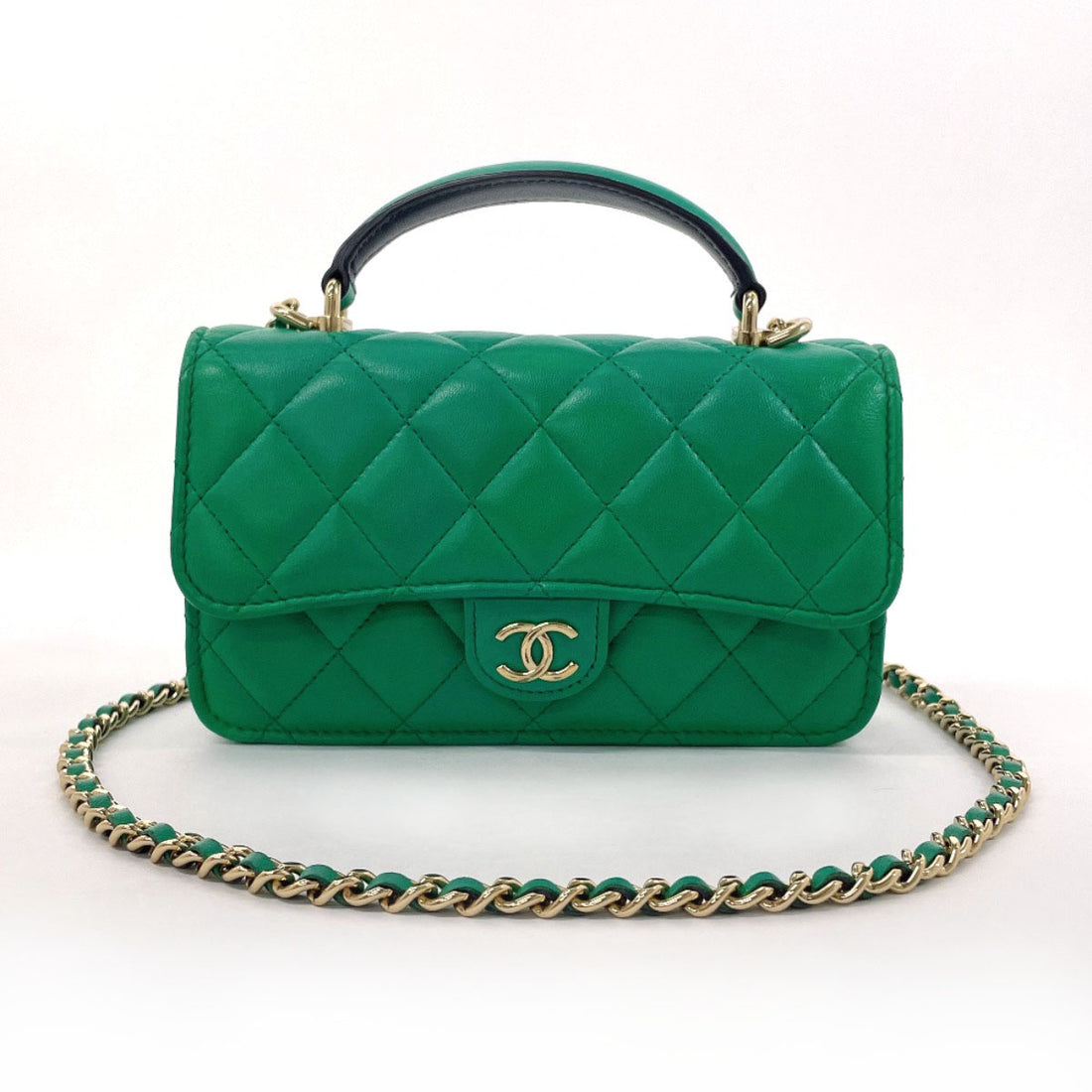 Chanel Lambskin Matelasse Flap Phone Case Bag