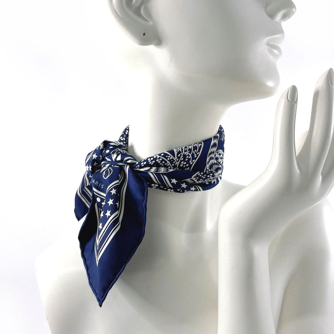 Hermes Silk Scarf Les Leopards Navy