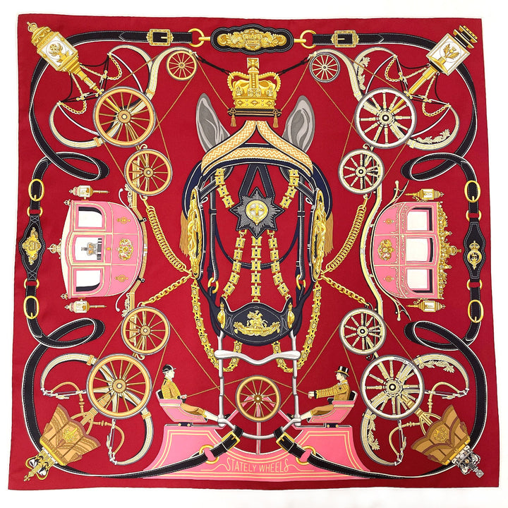 Hermes Silk Scarf Stately Wheel