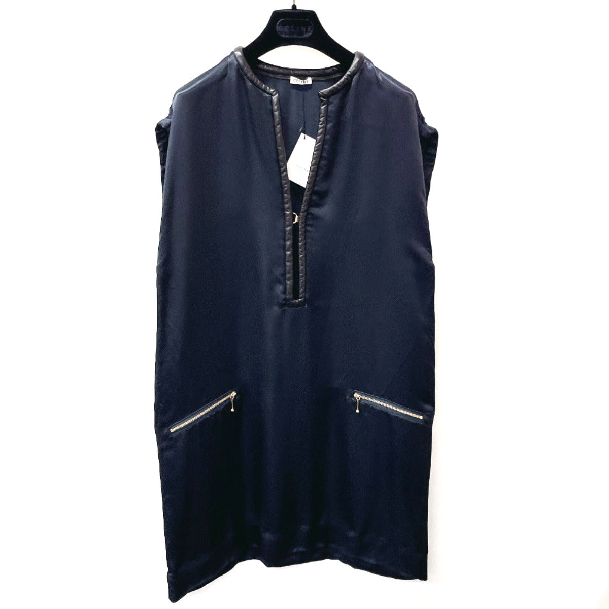 Celine Rayon Sack Dress Navy