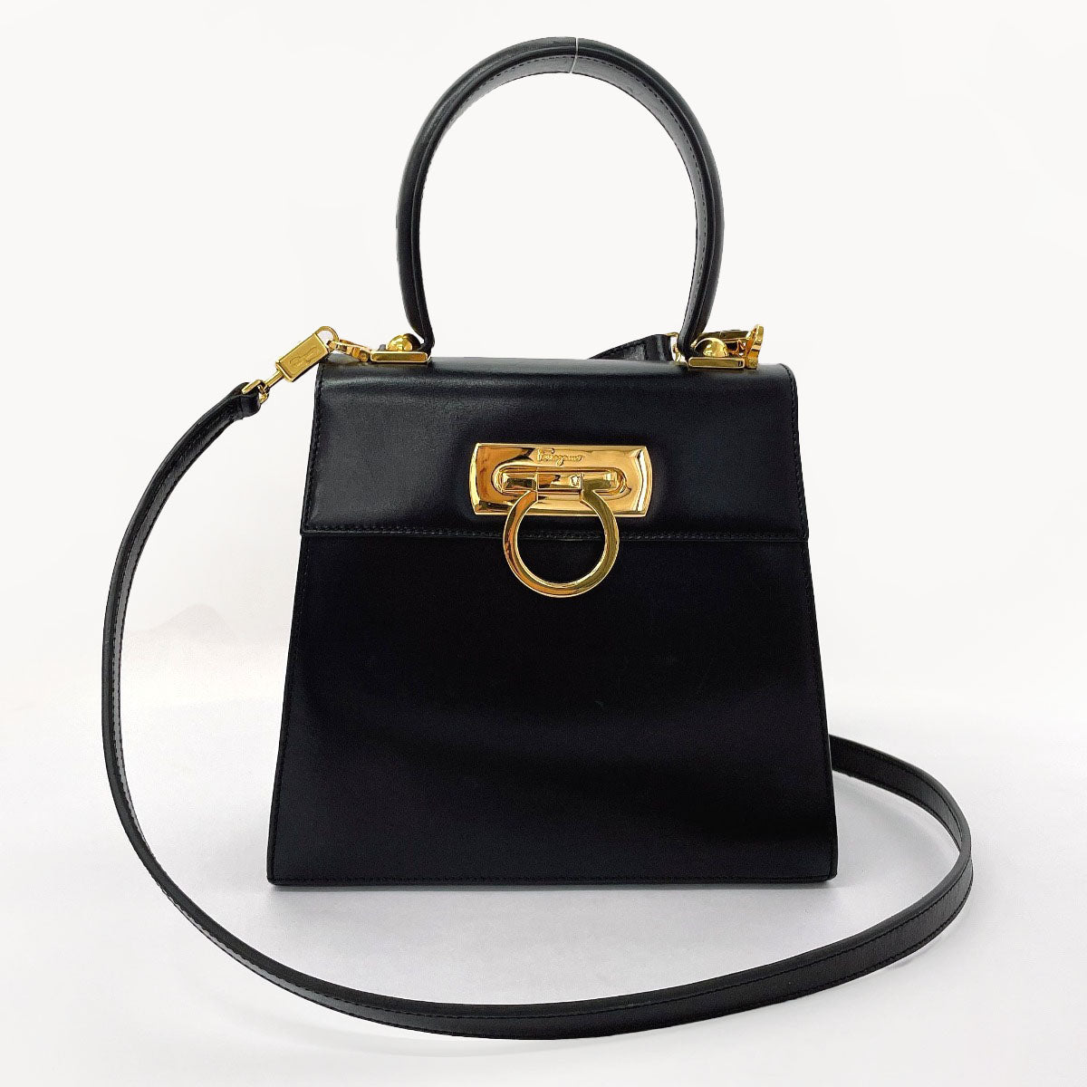 Salvatore Ferragamo Leather Gancini 2WAY Handbag