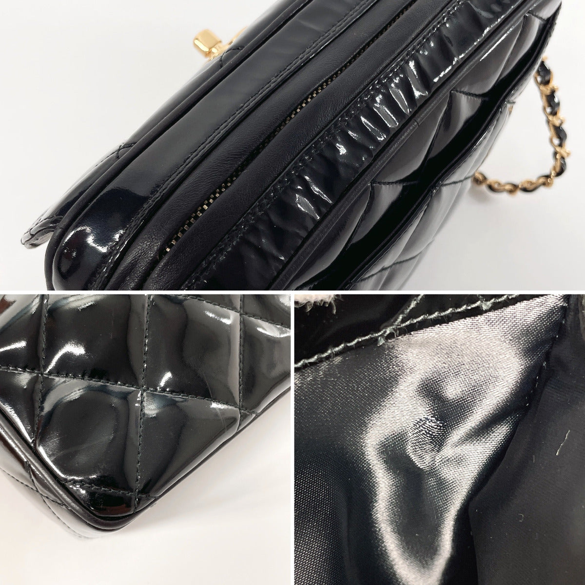 Chanel Patent Leather Matelasse Shoulder Bag