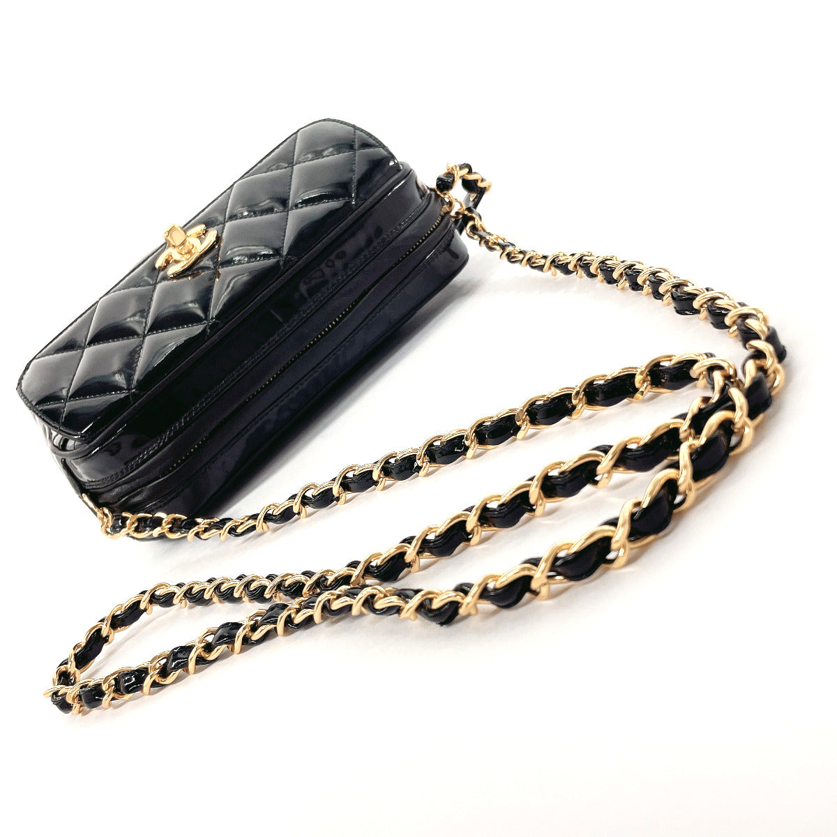 Chanel Patent Leather Matelasse Shoulder Bag