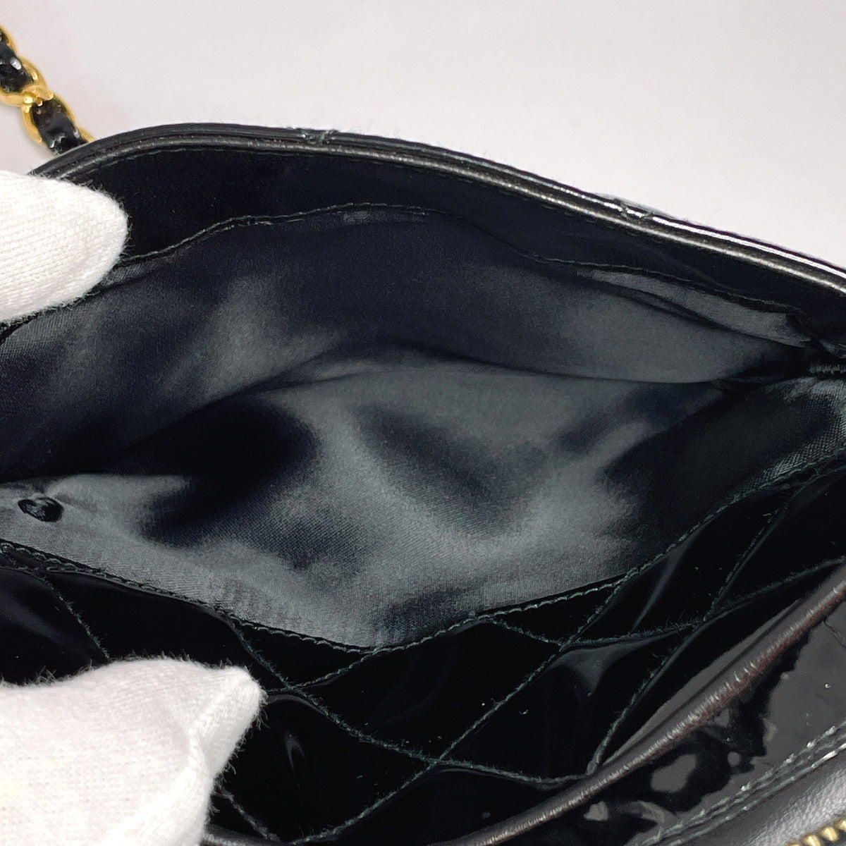 Chanel Patent Leather Matelasse Shoulder Bag