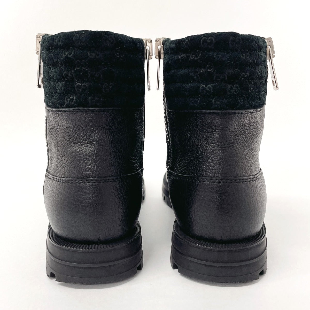 Gucci Leather Suede Side Zip Short Boots