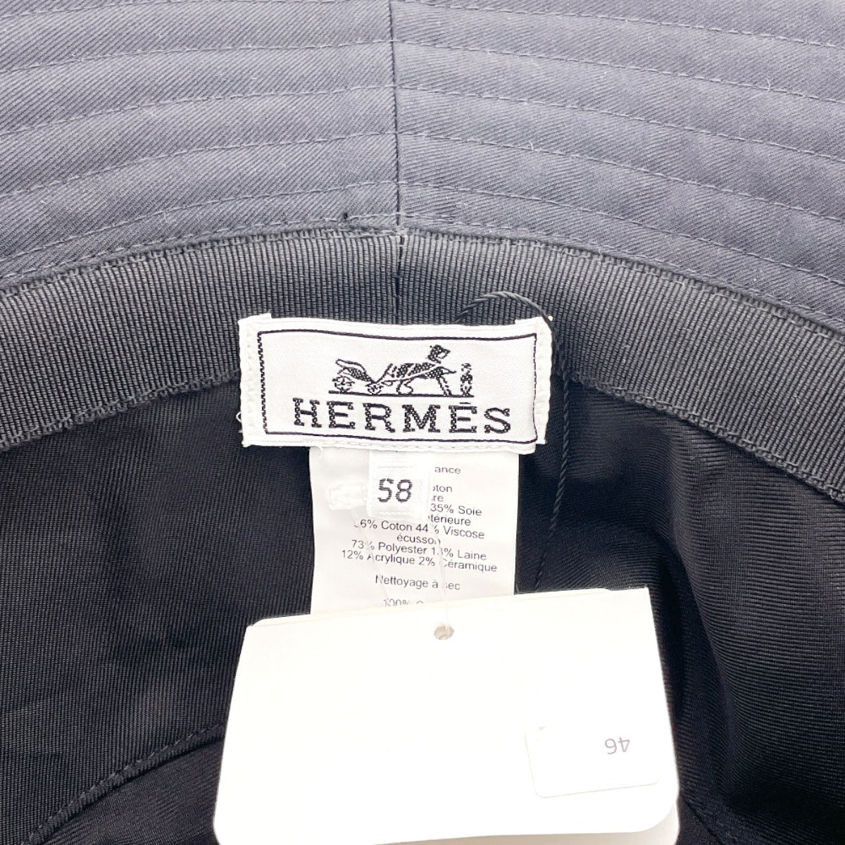 Hermes Cotton H Celerie Bucket Hat Black