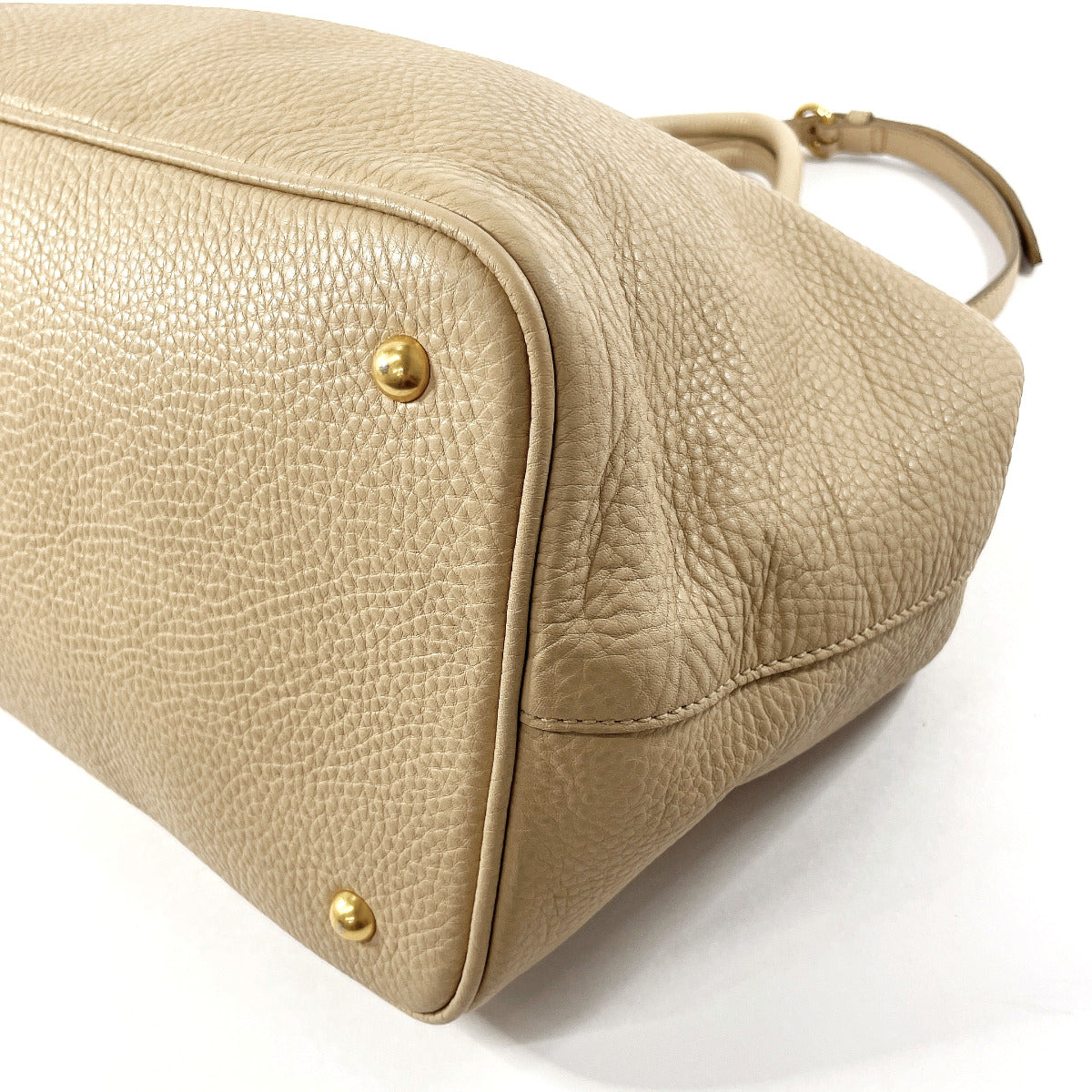 Miu Miu Leather 2WAY Handbag Beige