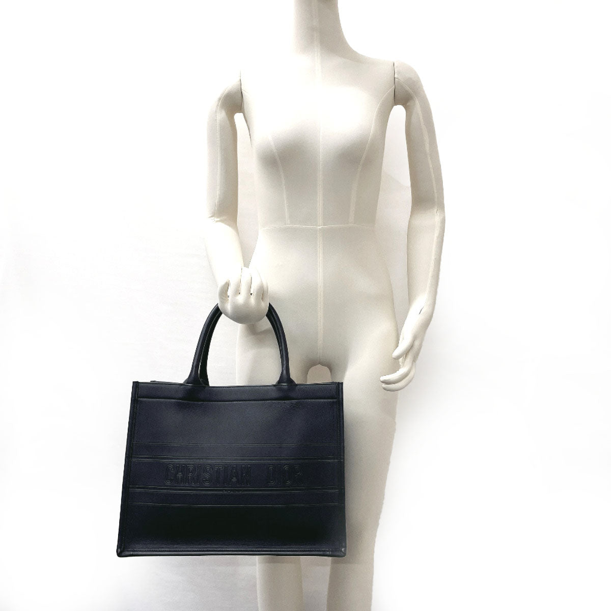 Dior Leather Book Tote Medium Bag Black