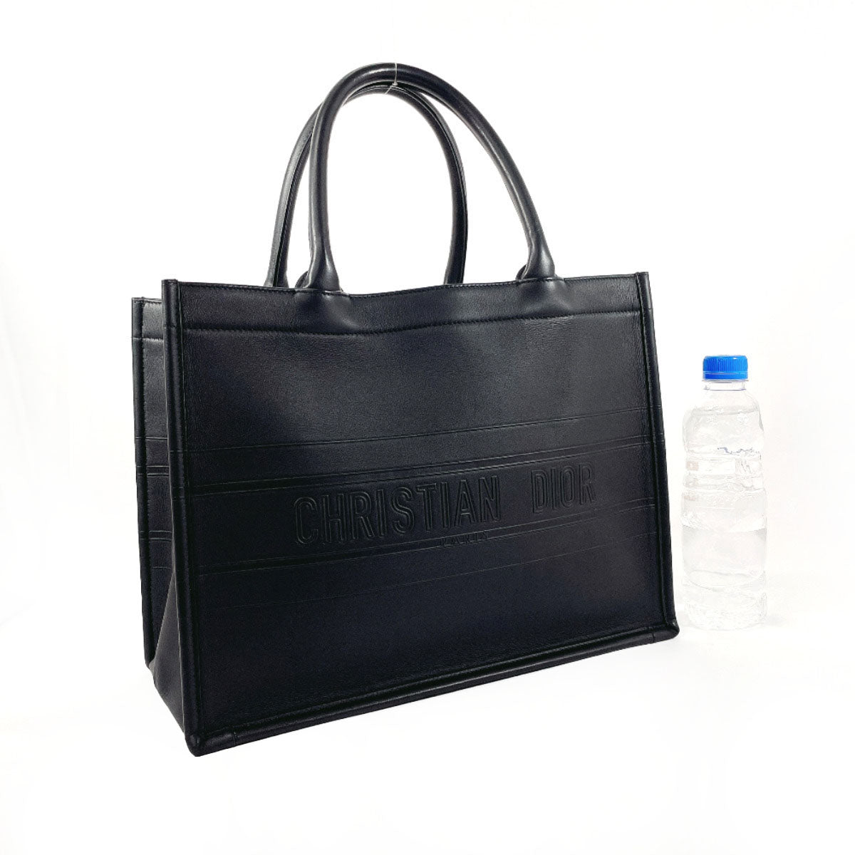 Dior Leather Book Tote Medium Bag Black