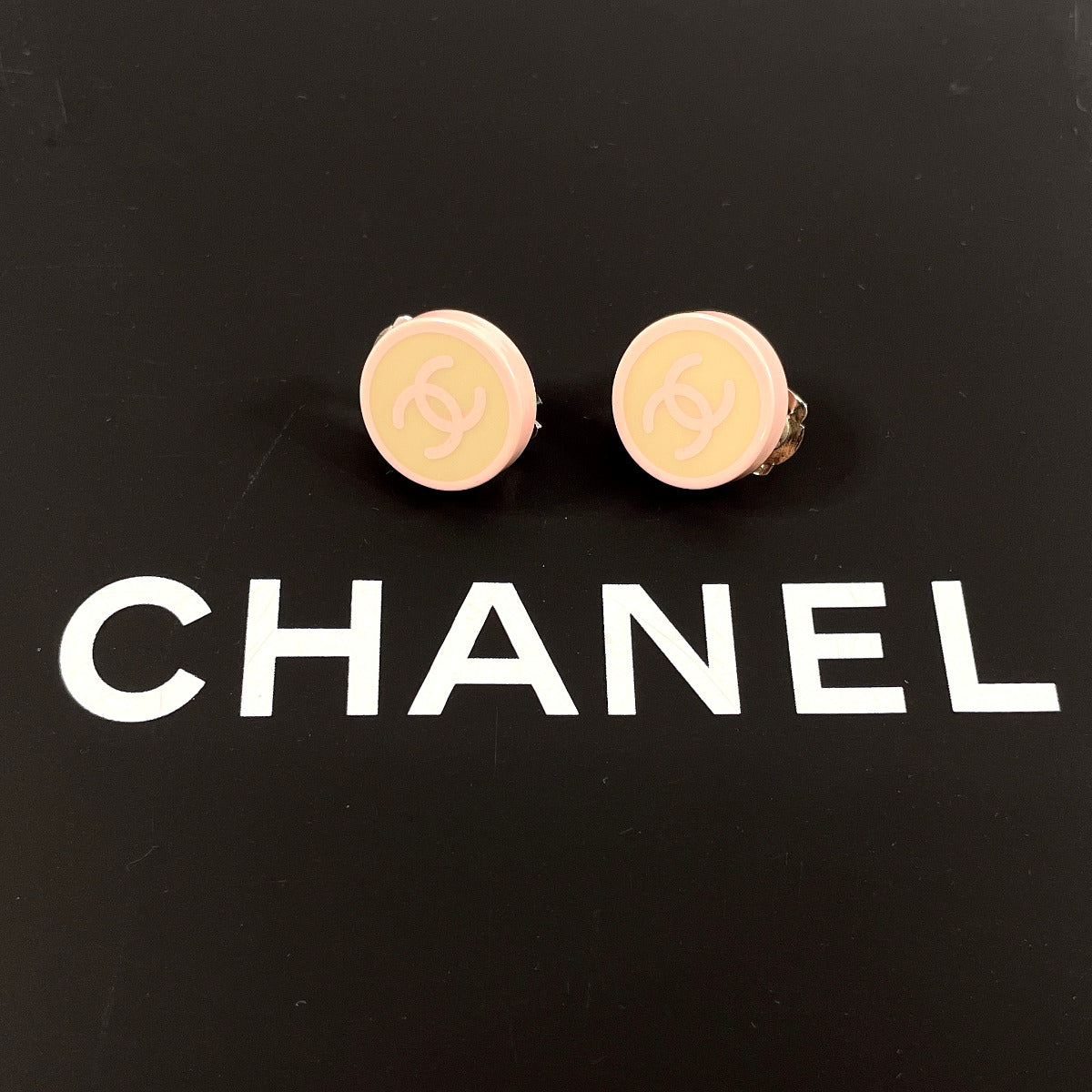 Chanel Coco Mark Plastic Earrings