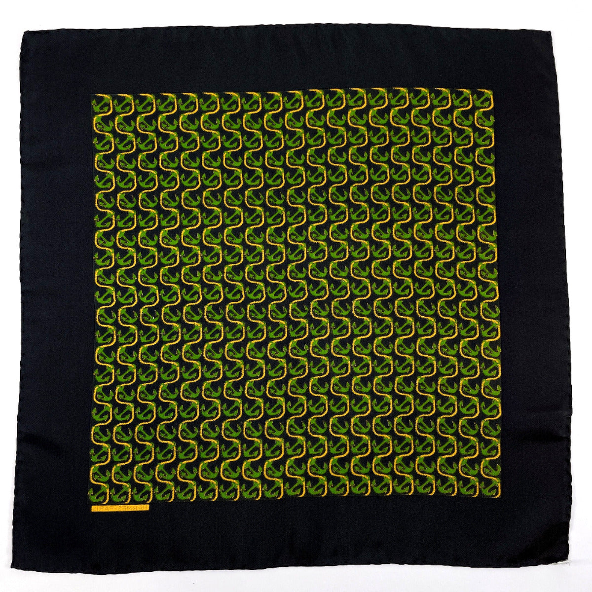 Hermes Silk Pocket Square Black