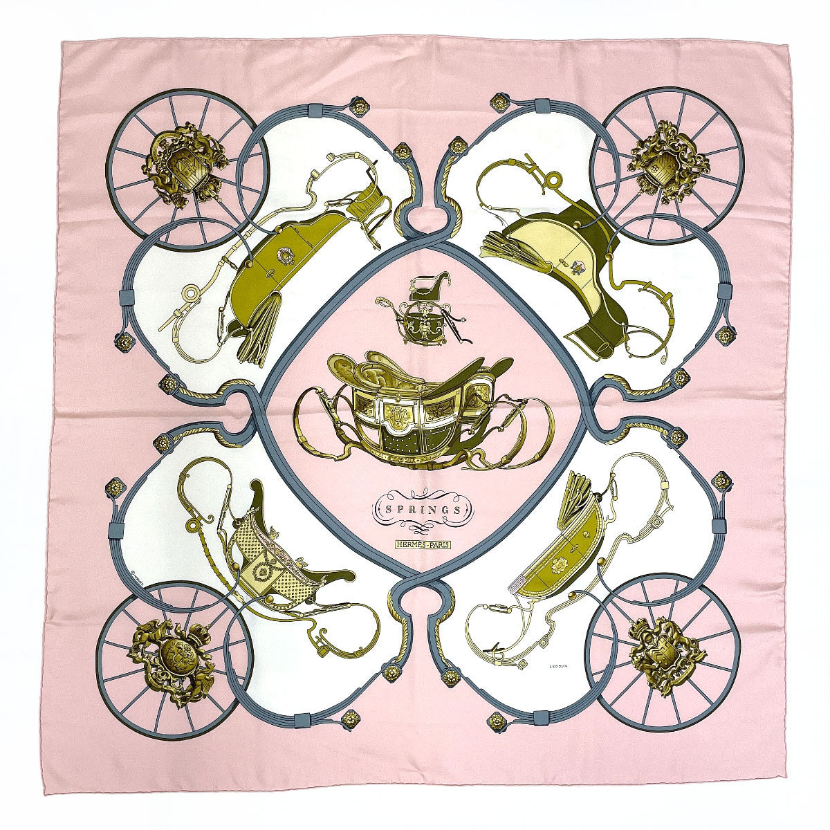 Hermes Silk Scarf 90 SPRINGS Pink