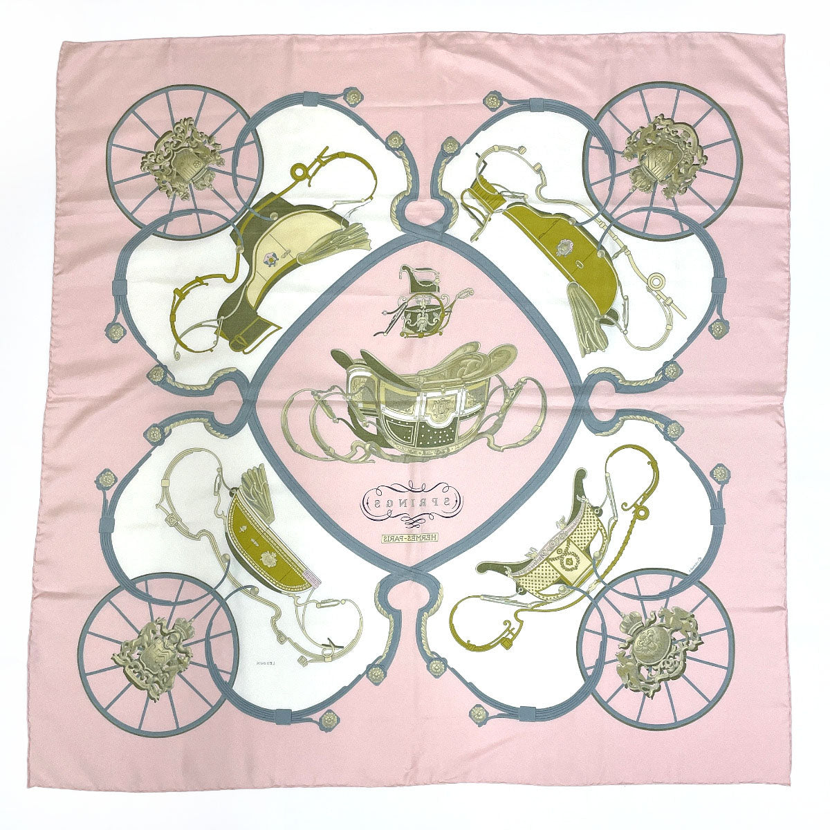 Hermes Silk Scarf 90 SPRINGS Pink