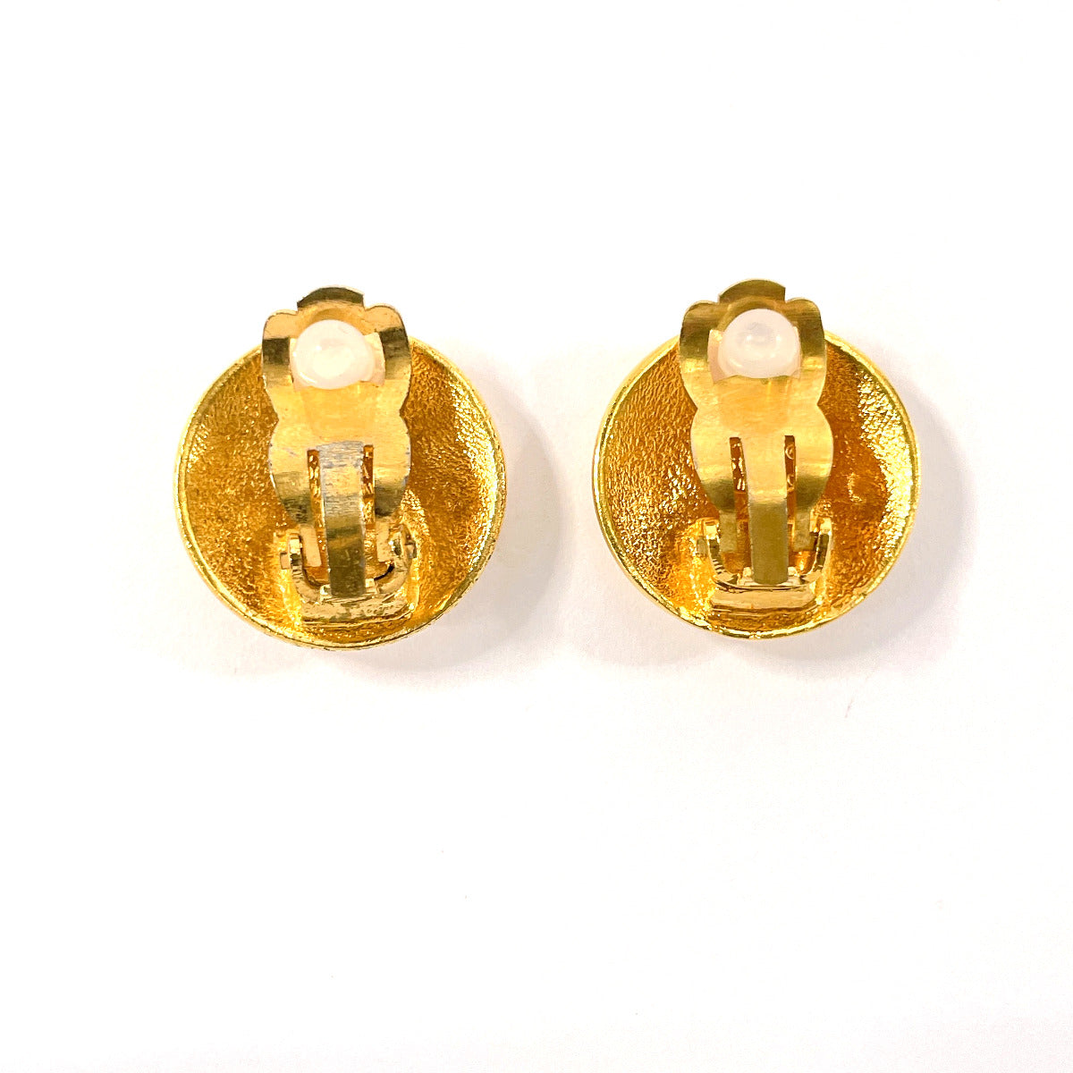 Chanel Vintage Crown Motif Earrings Gold