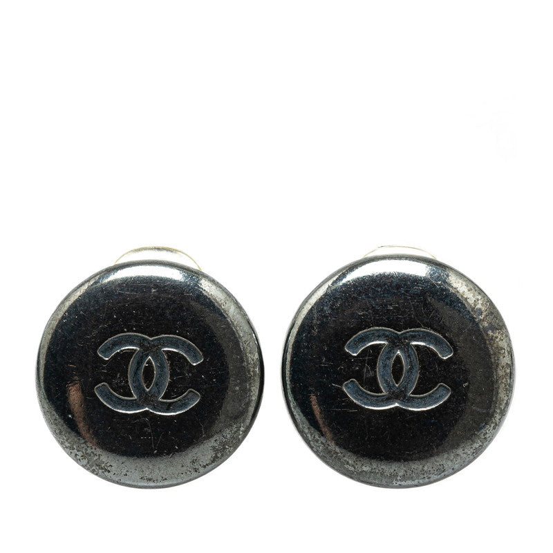 Chanel CC Silver Clip On Earrings  Metal Earrings in Good condition
