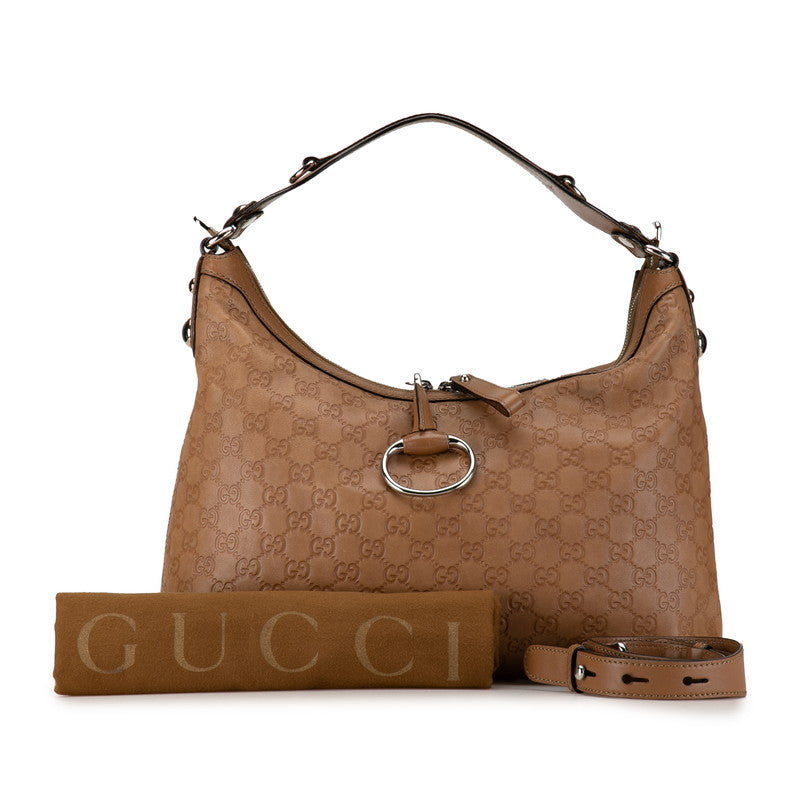 Gucci Guccissima Leather Hobo Bag Leather Shoulder Bag 232961 in Excellent condition