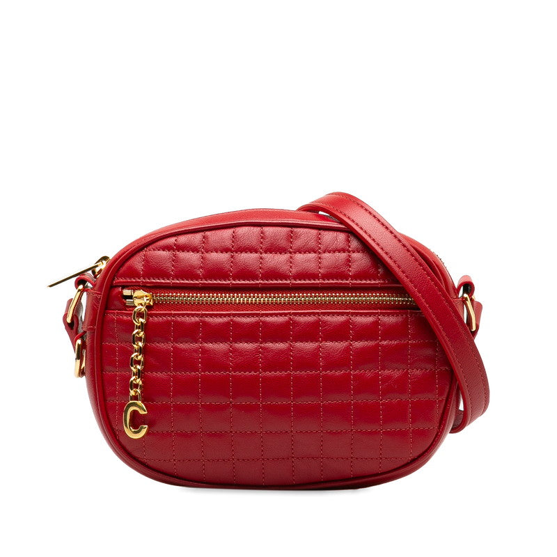 Quilted Leather C Charm Crossbody Bag