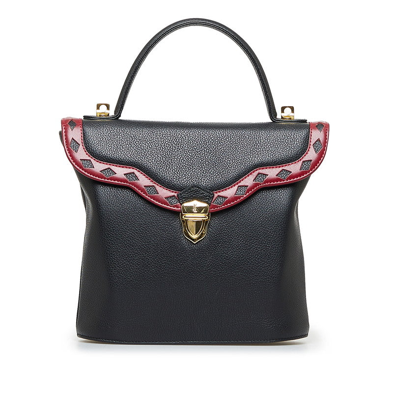 Diamond Cut Leather Handbag