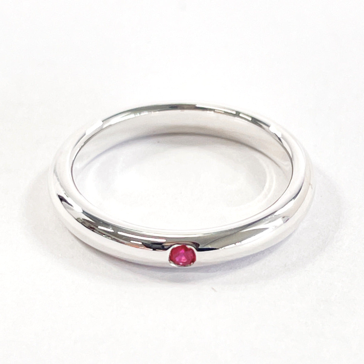 Tiffany & Co Silver 925 Ruby Stacking Band Ring