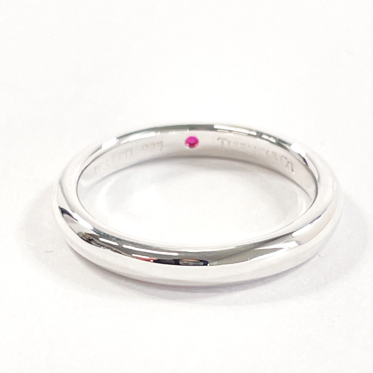 Tiffany & Co Silver 925 Ruby Stacking Band Ring