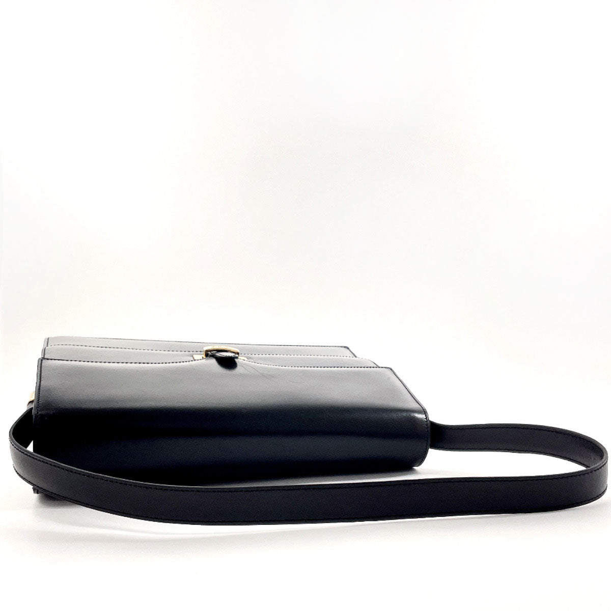 Celine Vintage Leather Shoulder Bag Black